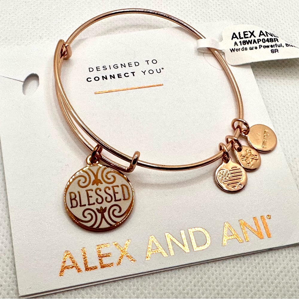 Alex and Ani Gold 'Blessed' Charm Bracelet